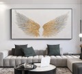 Gold Angel Wing oro abstracto de Palette Knife pared arte minimalismo textura